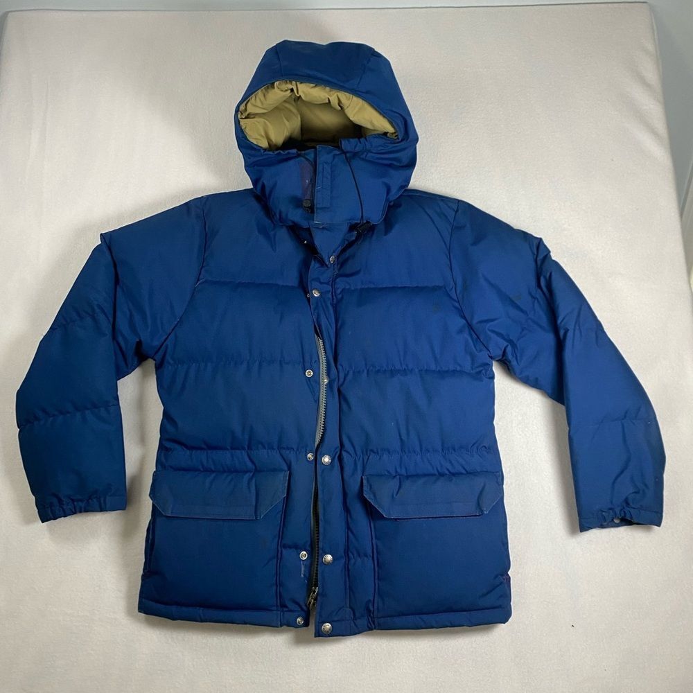 Vintage The North Face Jacket 70s Small Down Puffer Blue USA Expedition Coat 80s